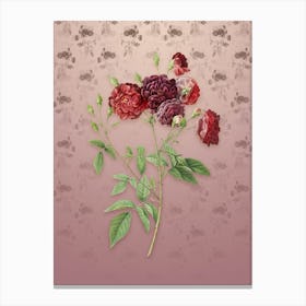 Vintage Ternaux Rose Bloom Botanical on Dusty Pink Pattern n.2545 Canvas Print