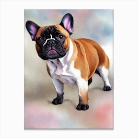 French Bulldog 2 Watercolour dog Canvas Print