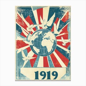 Aihrgdesign A Vintage International Peace Poster Celebrating 1 Canvas Print