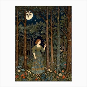 William Morris Girl In The Woods Canvas Print