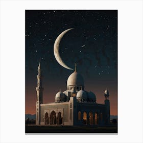 Islamic Mosque At Night 3 Canvas Print