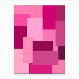 Multi Pink Abstract Minimalist Geometric Canvas Print