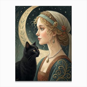 Witch And Her Cat Leinwandbild