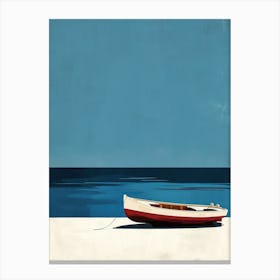 Boat On The Beach, Italy Minimalism Canvas Print