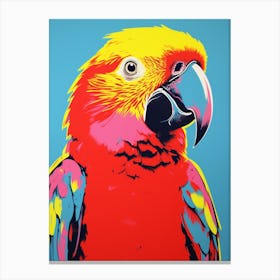 Andy Warhol Style Bird Parrot 1 Canvas Print
