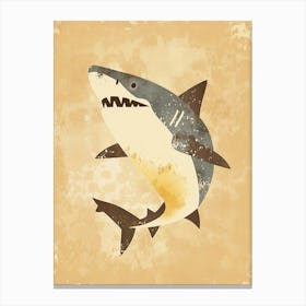 Muted Pastel Storybook Style Shark 1 Canvas Print