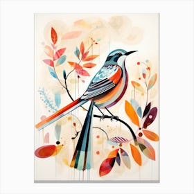 Bird Painting Collage Mockingbird 2 Canvas Print