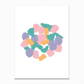 Abstract Round Pink and Orange Paint Blotches Canvas Print