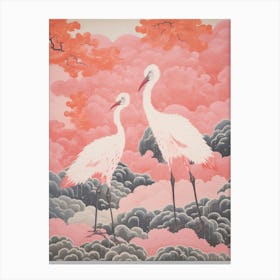 Vintage Japanese Inspired Bird Print Emu 1 Canvas Print