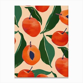 Peach Fruit Pattern Canvas Print