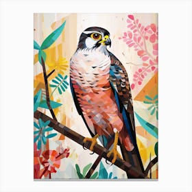Bird Painting Collage Eurasian Sparrow 2 Canvas Print