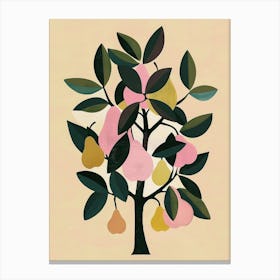 Pear Tree Colourful Illustration 4 Canvas Print