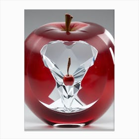 Red Apple In White Crystal 1 Canvas Print