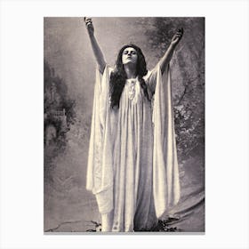 Gertrude Elliott as Ophelia - Theatre 1904 Vintage Photography - HD Remastered Perfect For Victorian or Pagan Witchcraft Decor Witches Dancing Witchy Gallery Wall Drawing Down the Moon Canvas Print