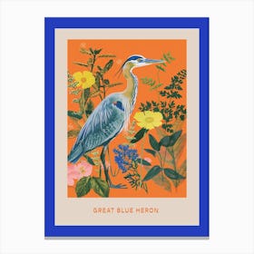 Spring Birds Poster Great Blue Heron 3 Canvas Print