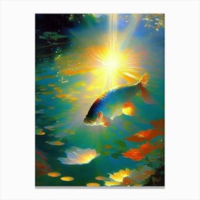 Showa Koi Fish Monet Style Classic Painting Canvas Print