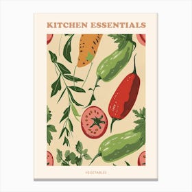 Vegetable Selection Illustration Poster 3 Canvas Print