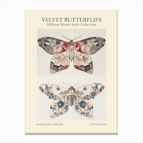 Velvet Butterflies Collection Radiant Butterflies William Morris Style 10 Canvas Print