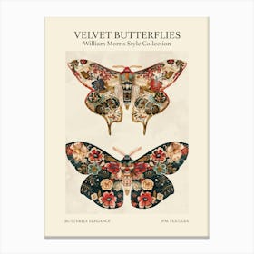 Velvet Butterflies Collection Butterfly Elegance William Morris Style 10 Canvas Print