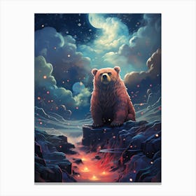 Bear In The Night Sky Canvas Print