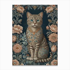 william morris cat art 1 Canvas Print