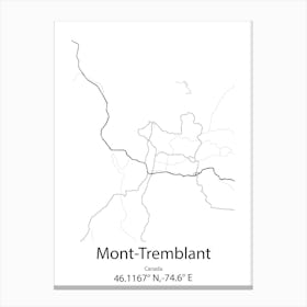 Mont Tremblant,Canada Minimalist Map Canvas Print