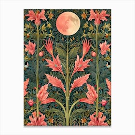 William Morris Moon And Flowers 18 Canvas Print