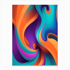 Abstract Colorful Waves Vertical Composition 14 Canvas Print