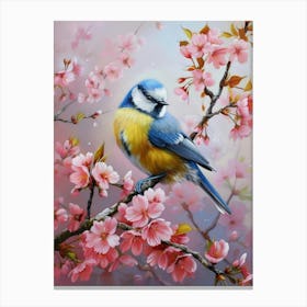 Bird In Blossom Canvas Print