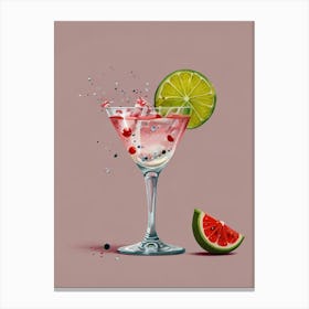 Watermelon Martini Canvas Print