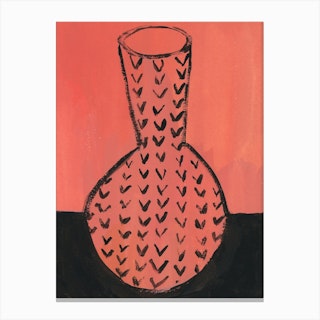 Vase With Chevron Pattern Canvas Print