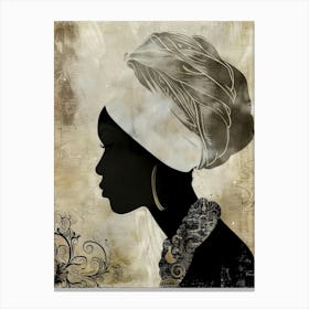 Silhouette Of African Woman 34 Canvas Print