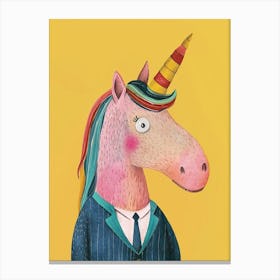 Pastel Unicorn In A Suit 2 Canvas Print
