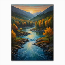 Sunset River 1 Canvas Print