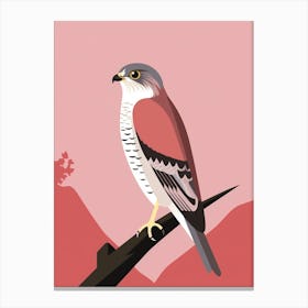 Minimalist Eurasian Sparrowhawk 3 Illustration Canvas Print