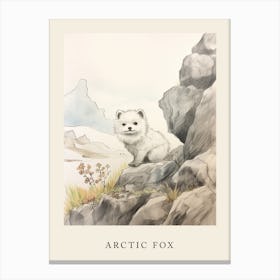 Beatrix Potter Inspired  Animal Watercolour Arctic Fox 1 Canvas Print