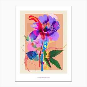 Everlasting Flower 4 Neon Flower Collage Poster Canvas Print