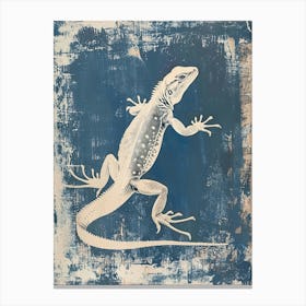 Cyanotype Lizard Inspired Canvas Print