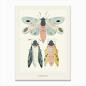 Colourful Insect Illustration Whitefly 10 Poster Canvas Print