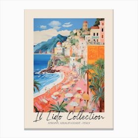 Atrany, Amalfi Coast   Italy Il Lido Collection Beach Club Poster 3 Canvas Print