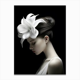 Bw Flower Girl Portrait 0000 Bw Portrait Canvas Print