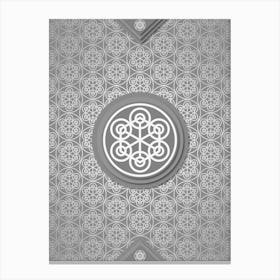 Geometric Glyph Sigil with Hex Array Pattern in Gray n.0071 Canvas Print