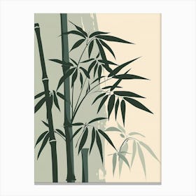 Bamboo Tree Minimal Japandi Illustration 4 Canvas Print