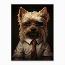 Gangster Dog Silky Terrier 2 Canvas Print