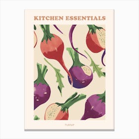 Turnip Root Vegetable Pattern Illustration Poster 3 Canvas Print