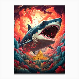 Shark In The Sky Canvas Print