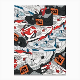 pattern sneakers retro four Canvas Print