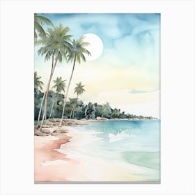 Watercolour Of White Beach   Boracay Philippines 3 Canvas Print