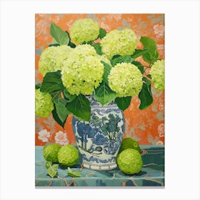 Flowers In A Vase Still Life Painting Hydrangea 5 Canvas Print