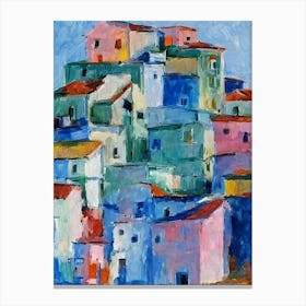 Port Of Kavala Greece Abstract Block harbour Canvas Print